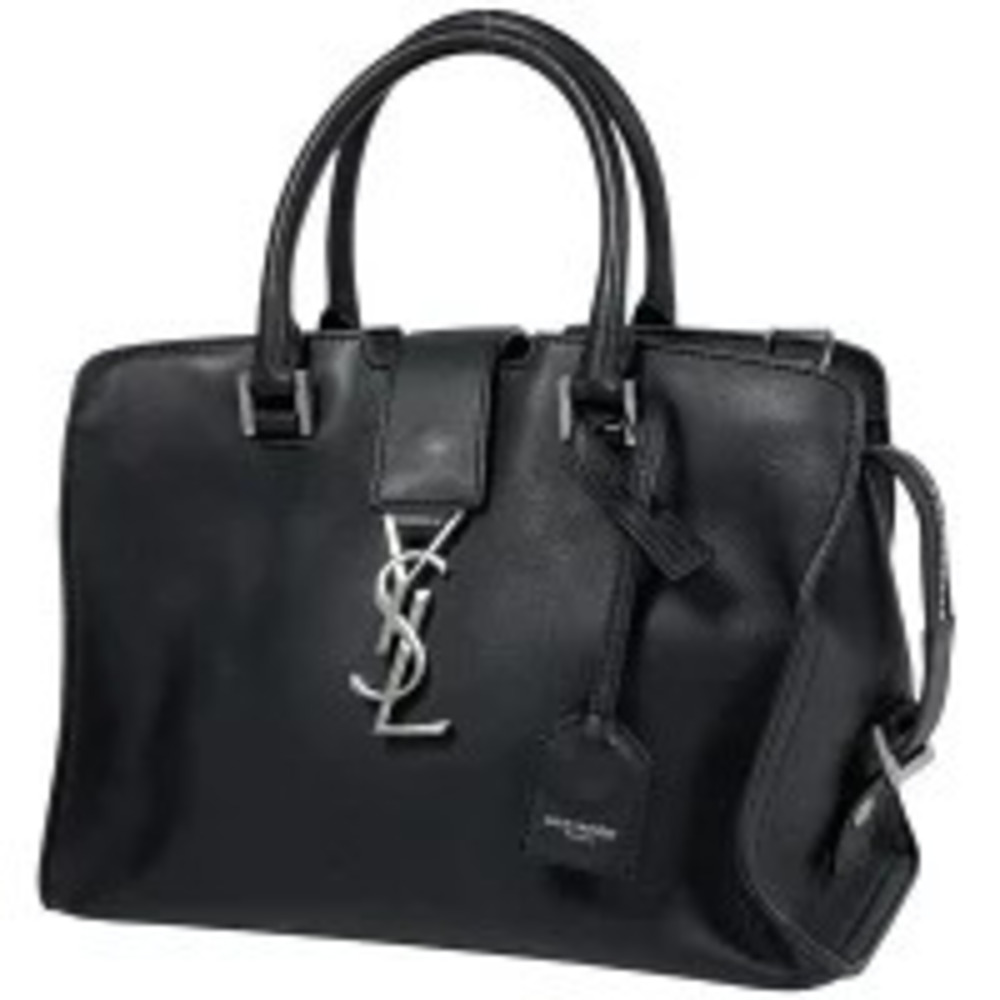 Saint Laurent Baby Cabas 2way Shoulder Bag Leather Black